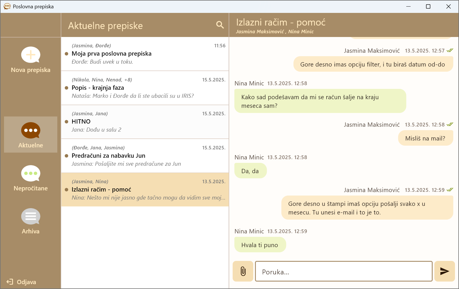 Slanje i otvaranje fajlova koje su korisnici poslali